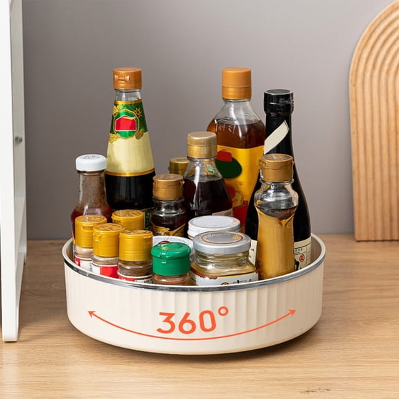 RKZDSR 11.4-Inch Round Turntable Organizer for Refrigerator and Cabinets - Ideal for Fridge, Dining Table, Kitchen, and Cosmetic Storage