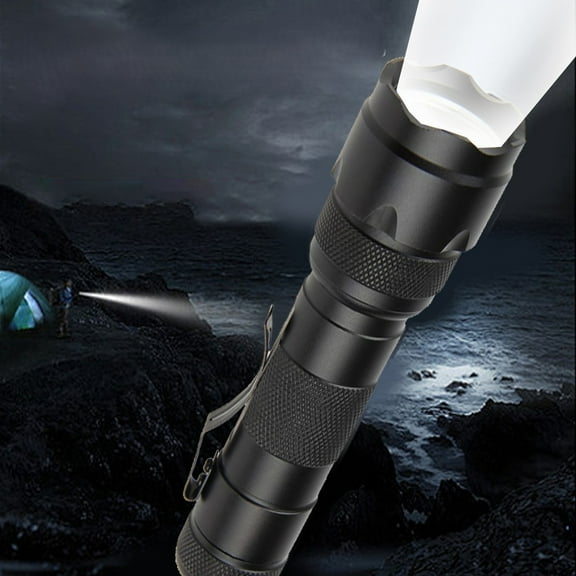 RKZDSR 1200 LM Super Bright Rechargeable Flashlight with Type C Charging, 5 Modes, IP65 Waterproof, Long Range LED Light for Camping, Hiking, Emergency, and Outdoor Activities