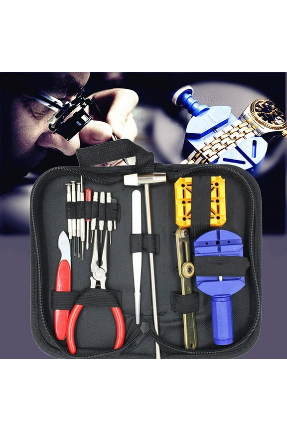 16-Piece Professional Watch Repair Tool Kit - Complete Set with Spring Bar Tool, Case Opener, Link Remover & Screwdrivers for Watch Band Repair