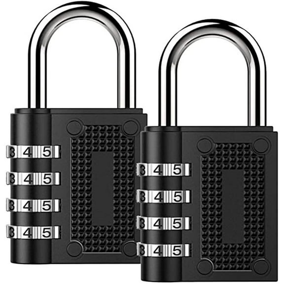 RKZDSR 2-Pack Long Shackle Combination Padlock, 4-Digit Resettable Lock for Security