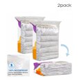 thumbnail image 1 of RKZDSR 2 Pack No Pump Vacuum Seal Storage Bags, Space Saver Compression Bags for Clothes, Bedding, Comforters & Blankets, Extra Large Reusable Wardrobe Organizer Storage Bags, 1 of 7