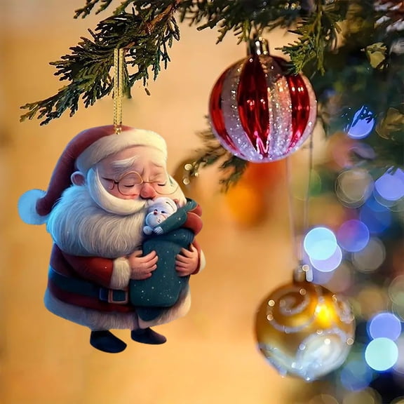 RKZDSR 2025 Christmas Tree Ornament - 2D Acrylic Holiday Pendant - Durable Hanging Decoration for Home, Car, and Party Decor