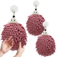 thumbnail image 1 of RKZDSR 3-PC Super Absorbent Chenille Hanging Hand Towels, 7.9"x7.9" Microfiber Quick-Drying Hand Balls with Hanging Loop for Bathroom & Kitchen, 1 of 7