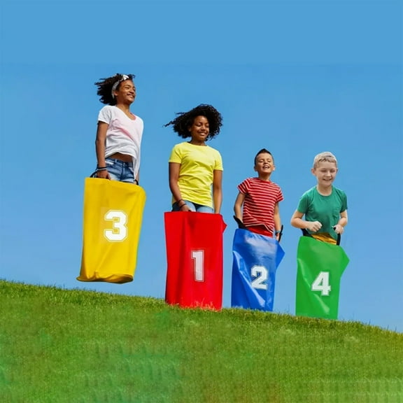 RKZDSR 4pcs Canvas Hopping Bags for - Vibrant Jumping Sacks for Outdoor Games, Competitive Races, Fun Sports Props, Perfect for Kindergarten Activities and Family Events