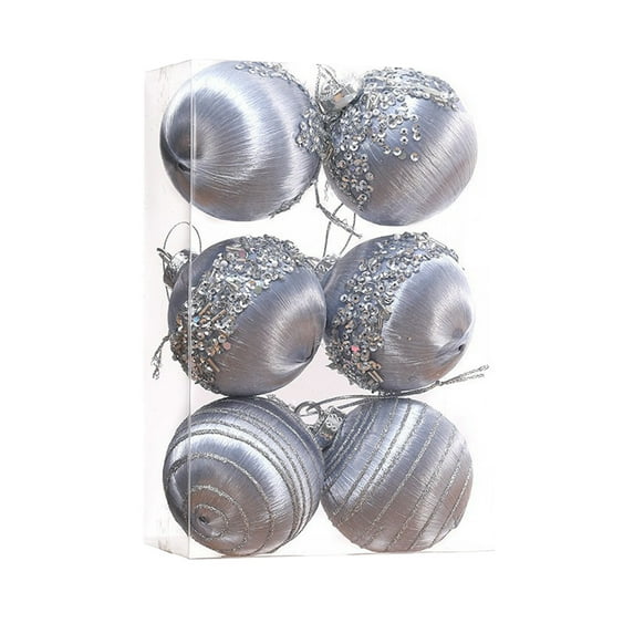 RKZDSR 6-Pack Vintage Christmas Ornament Set - 3.15-Inch Antique Glass Ball Decorations for Tree & Wreaths, Shatterproof PVC Hanging Pendants