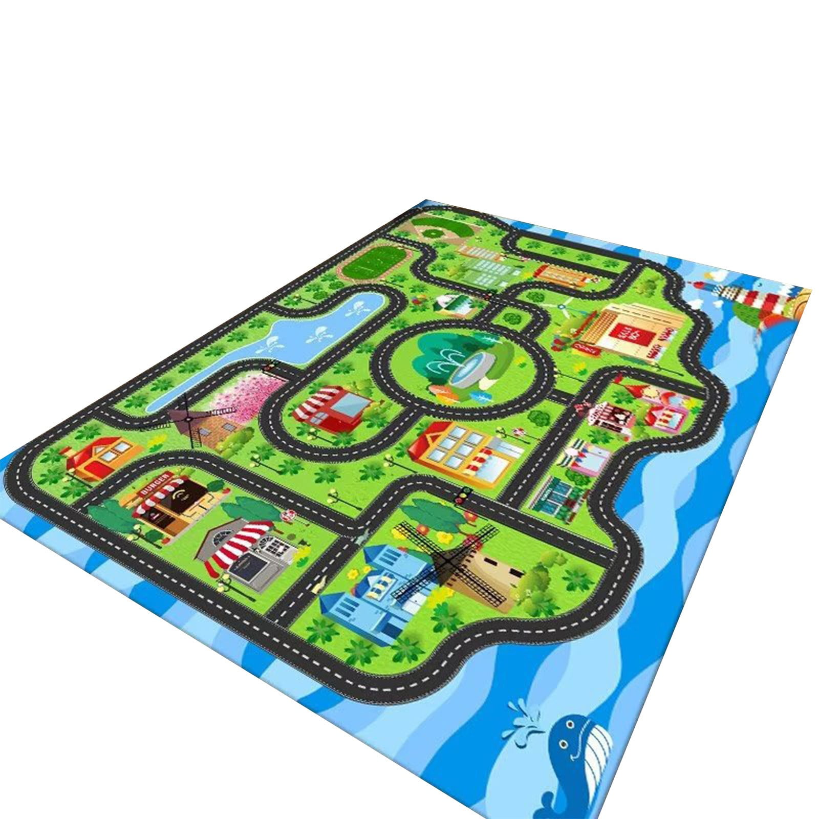 RKZDSR 80x160cm Kids' Traffic Road Mat Early Childhood Kindergarten