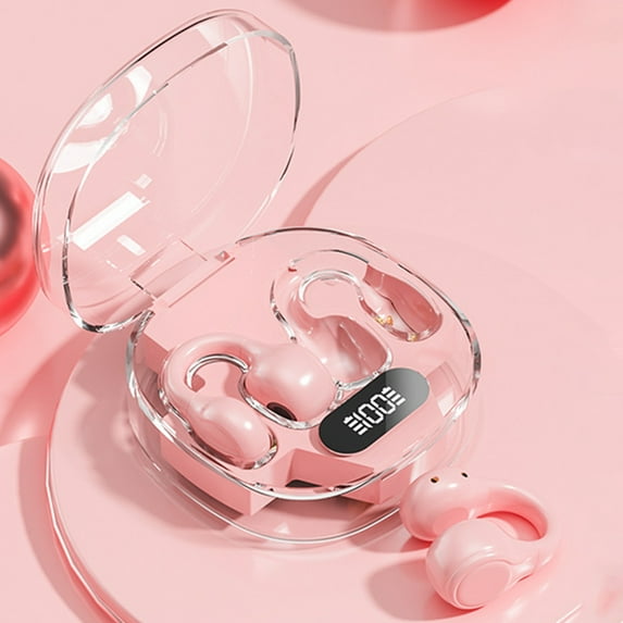 RKZDSR Bluetooth 5.3 Wireless Headphones, True Wireless Ear Clip Sports Headphones with 58-Hour Battery Life and Digital Display Charging Case