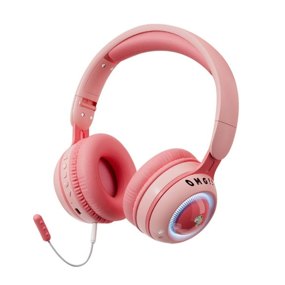 RKZDSR Bluetooth Headphones, Universal Earphones, Colorful LED Lighting, Headset for Learning and Reading, Long Battery Life, Noise Reduction, Compatible with Devices