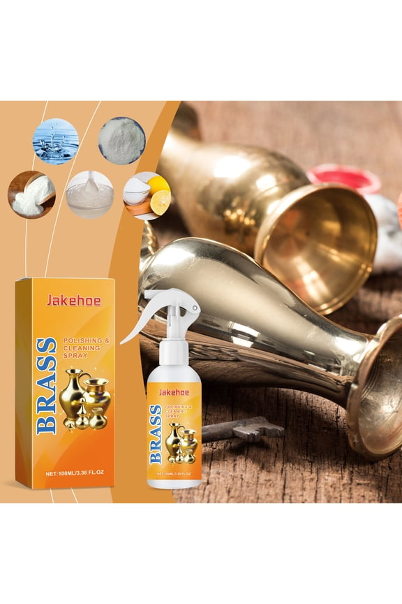 Brass Polishing Spray - 100ml Instant Tarnish Remover & Cleaner | Non-Toxic Brass Care for Fixtures, Decorative Items, Copper & Stainless Steel | Easy Spray Application for Shiny