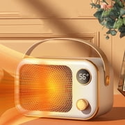 RKZDSR Ceramic Space Heater Indoor Use, Overheat Protection, Tip-Over Protection, Low Noise Heating, Safe Electric PTC Portable Fan for Office Home Room, Smart Handy Warmer for Bedroom Desktop