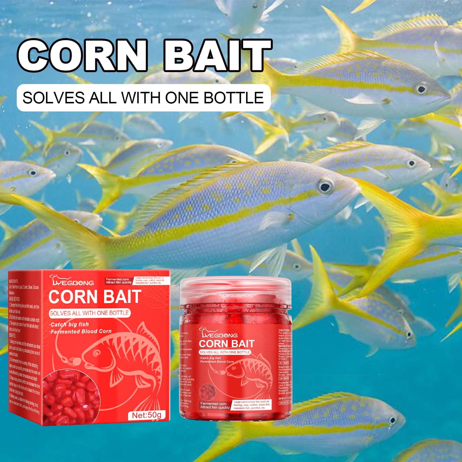 RKZDSR Corn Bait,Farreaching Fishing Baits Fishing Supplies