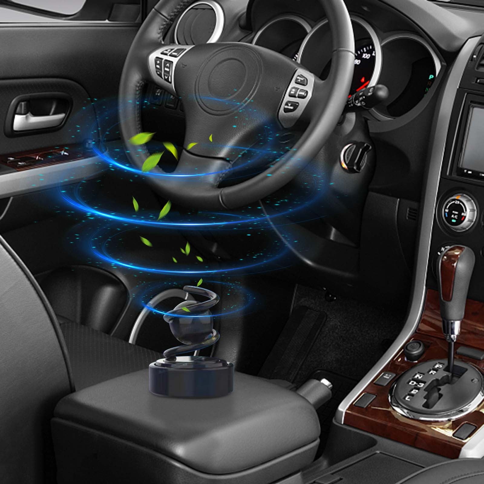 RKZDSR Double Ring Levitation Rotating Incense Solar Car Perfume Holder