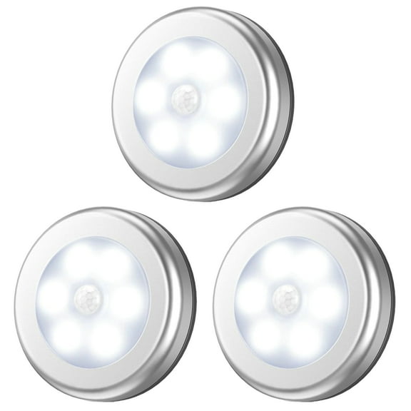 RKZDSR Driving Light With Remote Control Round Smart LED Night Light Battery Powered Cabinet Bedside Bedroom Closet Closet Lighting Magnetic Sensor Lights