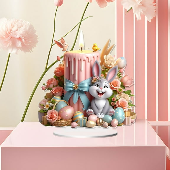 RKZDSR Easter Dream Candle - 2D Decoration for Home, Living Room, and Desktop, Perfect for Easter Decor and Festive Ambiance