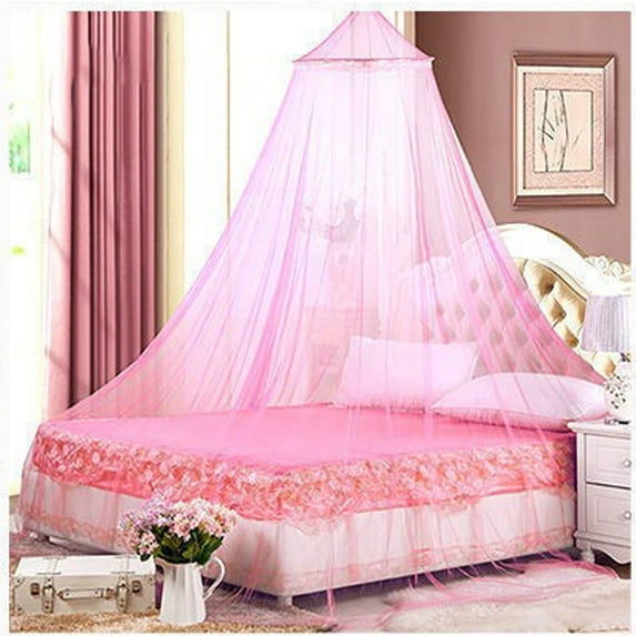 RKZDSR Elegant White Round Lace Insect Bed Canopy: Dome Mosquito Netting Curtain for a Stylish Look
