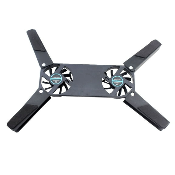 RKZDSR Portable Laptop Cooler Pad, Ergonomic Heat Dissipation Stand with Strong Wind 2 Fans, Black Cooling Base for Gaming Laptops, 5V, 2500rpm, Compact Size 6.69x2.36x0.78in