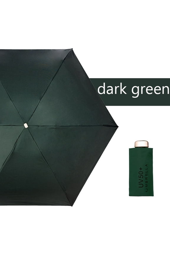 Flat Lightweight Umbrella Parasol Folding Sun Umbrella Mini Umbrella Kitchen Green