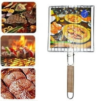 RKZDSR Foldable Barbecue Grilling Basket Grill BBQ Net Steak Meat Fish Vegetable Holder Kitchen Appliances