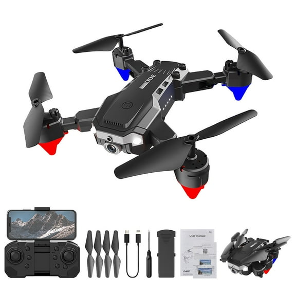RKZDSR Foldable WiFi RC Quadcopter Drone - Dual 1080P Camera FPV Drone designed for Beginner Pilots, features Gesture Control, Obstacle Avoidance, and Headless Mode.