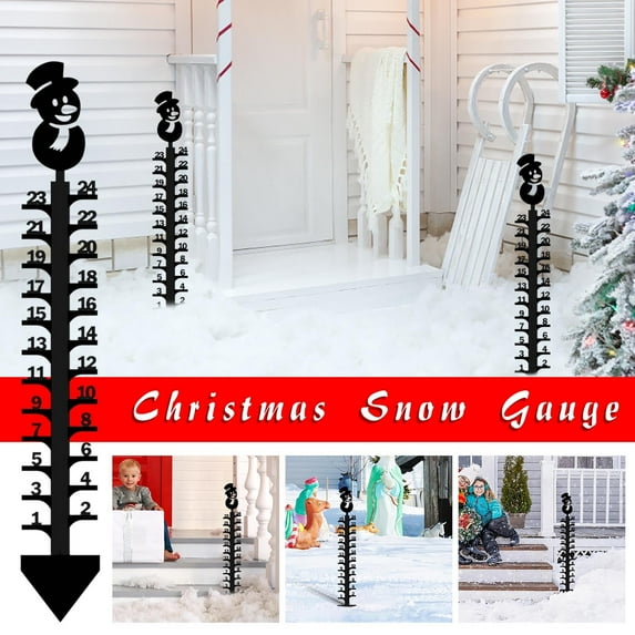 RKZDSR Forged Iron Snowflake Ruler - Christmas Holiday Snowflake Ruler, Manual Metal Snowflake Ruler Size Stack, Christmas Rain Gauge Outdoor Decoration Gift (deer)