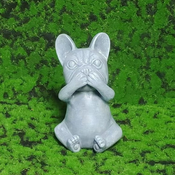 RKZDSR French Bulldog Statue - Resin Meditation Dog Sculpture, Waterproof Zen Craft for Home and Garden Decoration