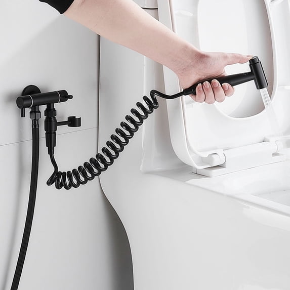 RKZDSR Hand Held Bidet Attachment for Toilets - 5 Ft Hose Handheld Toilet Bidet Sprayer for Intimate Care, Essential Bathroom Accessory for Hygiene and Comfort