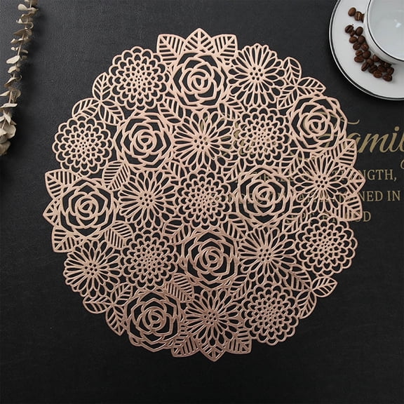 RKZDSR Hollowed Out Insulation Mat Solid Polyvinyl Chloride Leather Placemats , Coffee Mats, Kitchen Table Mats, , Easy To Clean Kitchen Table Mats