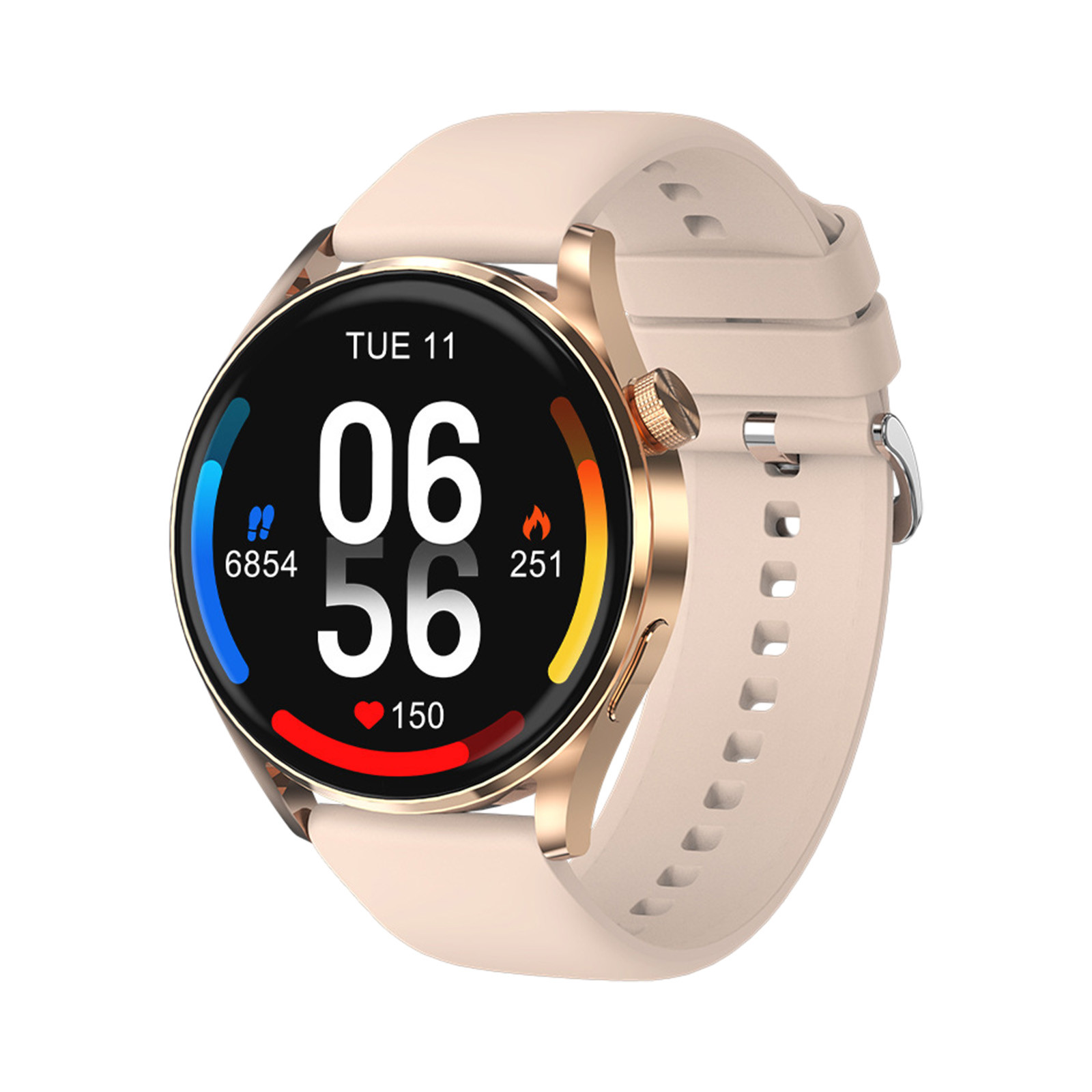 RKZDSR IP67 Smartwatch 1.38 Inch Round Full Touch Color Screen Fitness Watch, Pedometer and