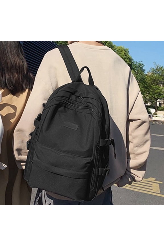 Japanese Style Backpack - 20L Lightweight Waterproof Nylon Backpack with Laptop Compartment, Breathable Shoulder Straps (Black/Blue/Gray/White)