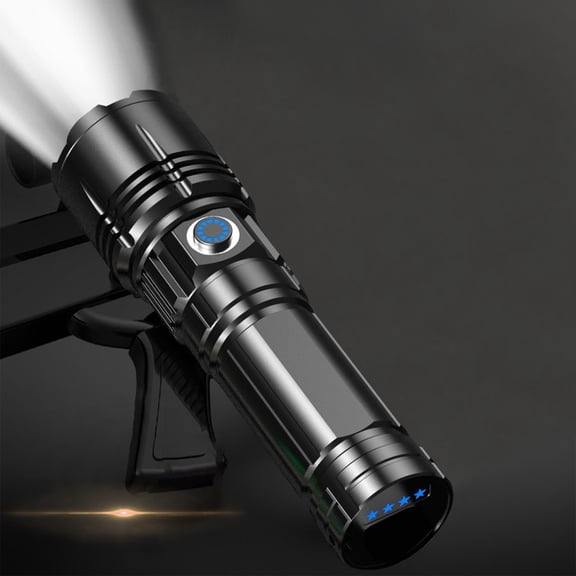 RKZDSR LED Flashlight,1000 Lumens Super Bright Flashlight, Zoomable, Rechargeable Flashlight With 4 Modes,, Powerful Handheld Flashlight