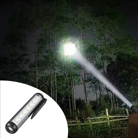 RKZDSR Lightweight Waterproof XPE+COB Flashlight - Type-C Charging, Pen Clip Magnet Design, Compact Size