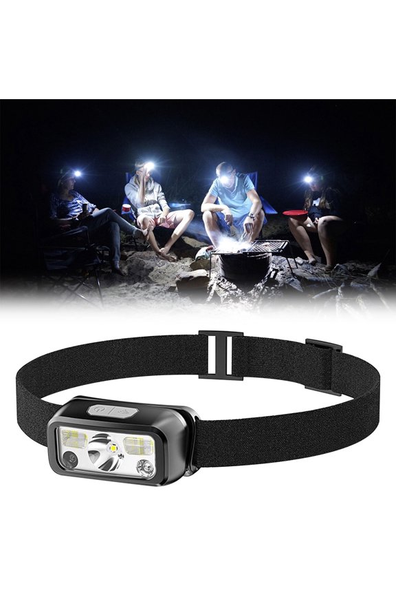 Long-life LED Head-mounted Flashlight - Strong Light Miner's Lamp with Red Light, Rechargeable and Induction Charging Headlight for Outdoor Use