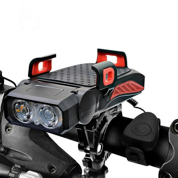 RKZDSR Multi-Function Bike Phone Stand with High Brightness Headlight, USB Charging, Waterproof Design – Perfect for Night Riding, Cycling Accessories, and Emergency Power Supply