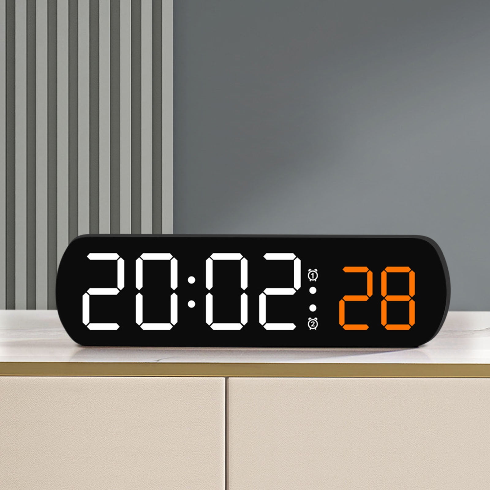 RKZDSR MultiFunctional LED Alarm Clock with Temperature Display, Jump Seconds, and Countdown