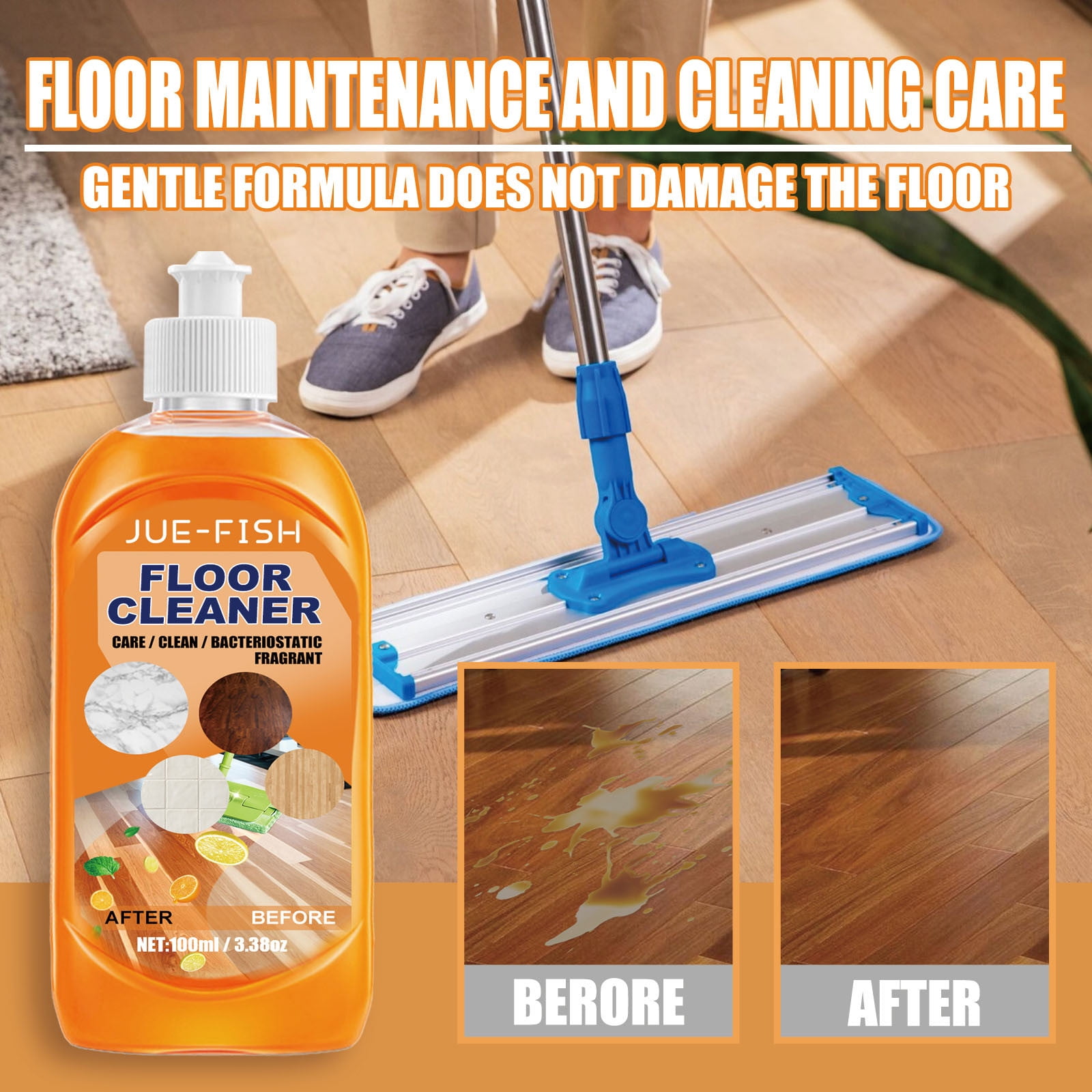 RKZDSR MultiSurface Floor Cleaner Vinegar Polish Household Cleaner