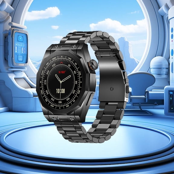 RKZDSR Multifunctional Smart Wearable Watch with HD Rectangular Screen, Wireless Magnetic Charging, NFC Access Control, Motion Recording, IP68 Water Resistance, and Bluetooth Function