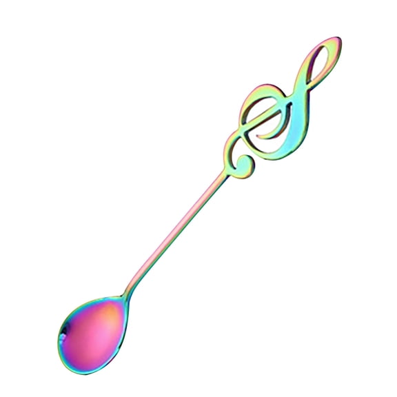 RKZDSR Music Bar Spoon: Stainless Steel Dessert and Teaspoon with Musical Design.