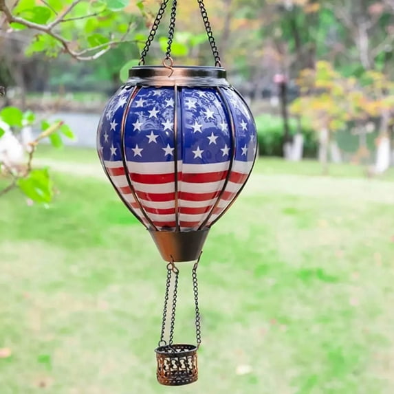 RKZDSR Outdoor Solar Lantern, Waterproof Hot Air Balloon Light for Garden Decoration, Automatic Charging Hanging Decor