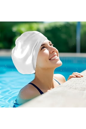 Oversized Silicone Swim Cap for Long Hair - High Elasticity Waterproof Hair Care, Adjustable Swim Cap for Adults - Ideal for Swimming Training, Beach Vacations, and Water Parks