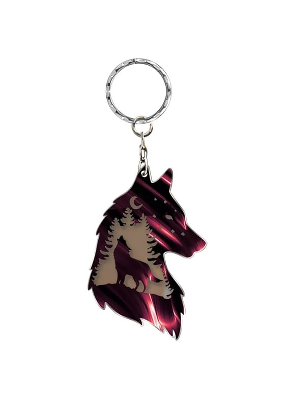 RKZDSR Plateau Wolf Key Chain - Decorative and Unique Gift for Wolf Lovers - Keychain Decoration