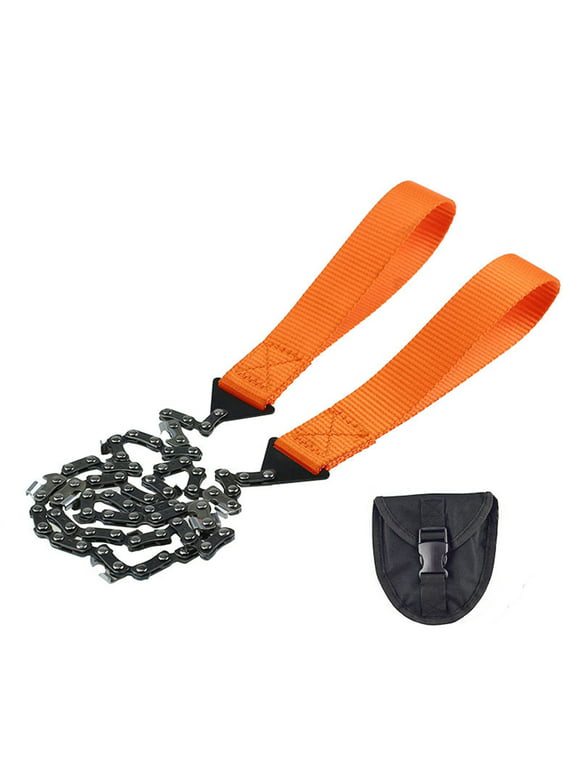 RKZDSR Portable Folding Pocket Chainsaw - 25.6 Inch Survival Saw with Handles, Bag Included, Ideal for Outdoor Survival, Camping, Hunting, and Tree Cutting