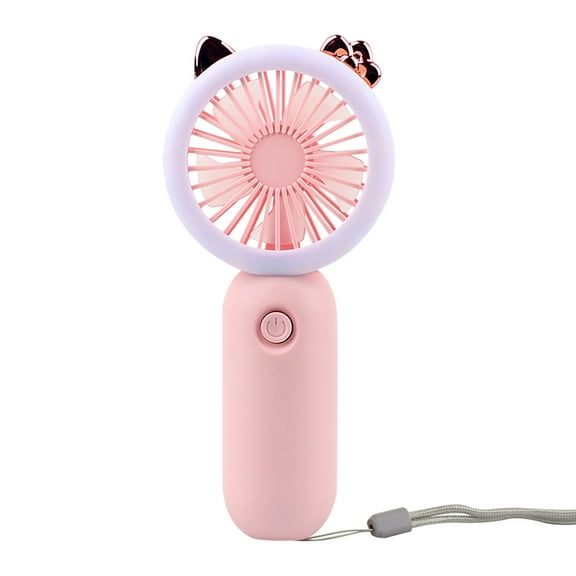 RKZDSR Portable Handheld Fan with Light - USB Rechargeable Cosmetic Fan with Night Light for Lazy Desktop Use - Mini Pocket-Sized Small Fan