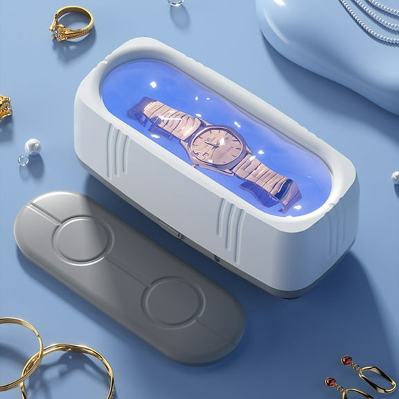 RKZDSR Portable Jewelry Cleaner Machine for Rings, Glasses, Watches & Dentures - Compact Ultrasonic Cleaner with High-Efficiency Sound Waves, Easy to Use, Includes Charging Cable