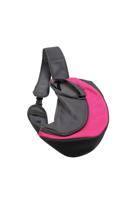 Portable Pet Carrier Sling Bag - Breathable Chest/Shoulder Backpack for Small Dogs & Cats Under 6lbs - Hands-Free Dog Carrier with Safety Hook (Black)