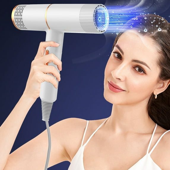 RKZDSR High-Power Hair Dryer, Ionic Blow Dryer with Intelligent Temperature Control, Portable Travel Hair Dryer for All Hair Types - 7.87x7.87in, Lightweight Design