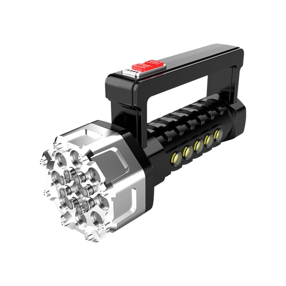 RKZDSR Powerful Handheld Flashlight: 1000 Lumens LED Flashlight, Zoomable and Rechargeable. Features 4 Lighting Modes and Power Display for Versatility and Convenience