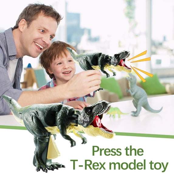 RKZDSR Realistic T-rex RC Robot Dinosaur Toy with Vibrating Head And Tail Moving Perfect Gift