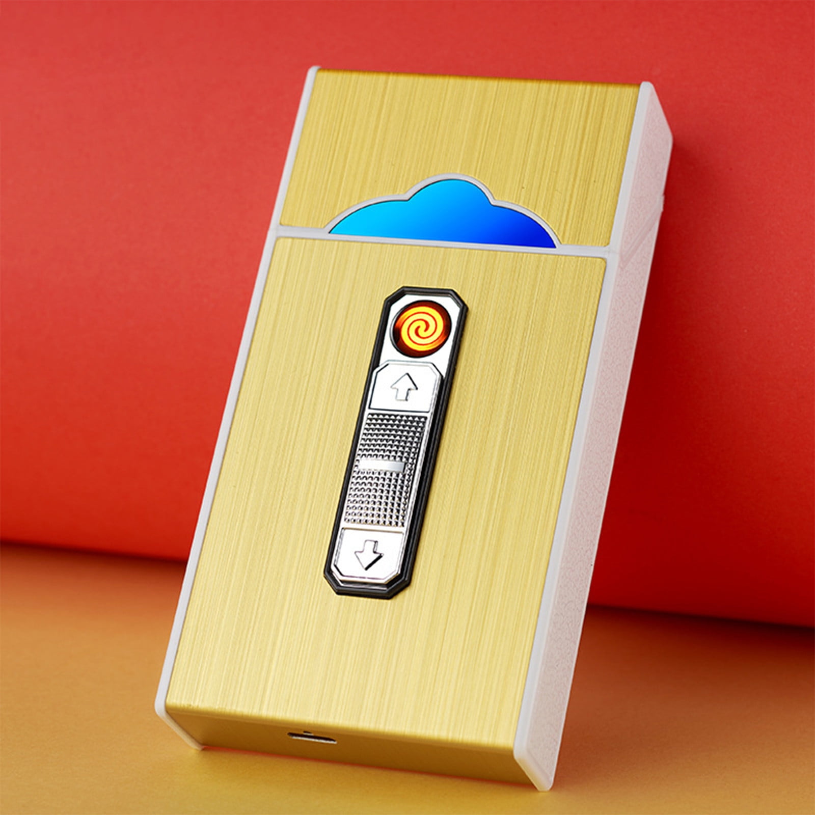 RKZDSR Rechargeable Flameless Windproof Electric Lighter with Case and