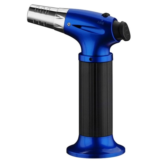 RKZDSR Refillable Butane Torch Lighter - Safe Lock Kitchen Cooking Lighter with Adjustable Flame, Powerful Blue Flame Ideal for Culinary Use.
