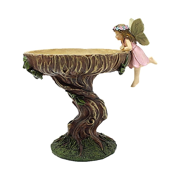 RKZDSR Resin Winged Girl Bird Feeder - Cute Patio and Garden Ornament for Feeding Wild Birds